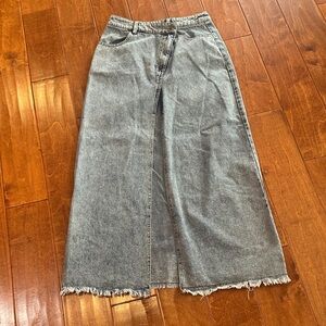 Women's Black Denim Maxi Skirt